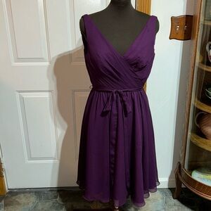 Kennedy Blue Sleeveless Plum Purple Front Tie Cocktail Party Event Dress Size S?